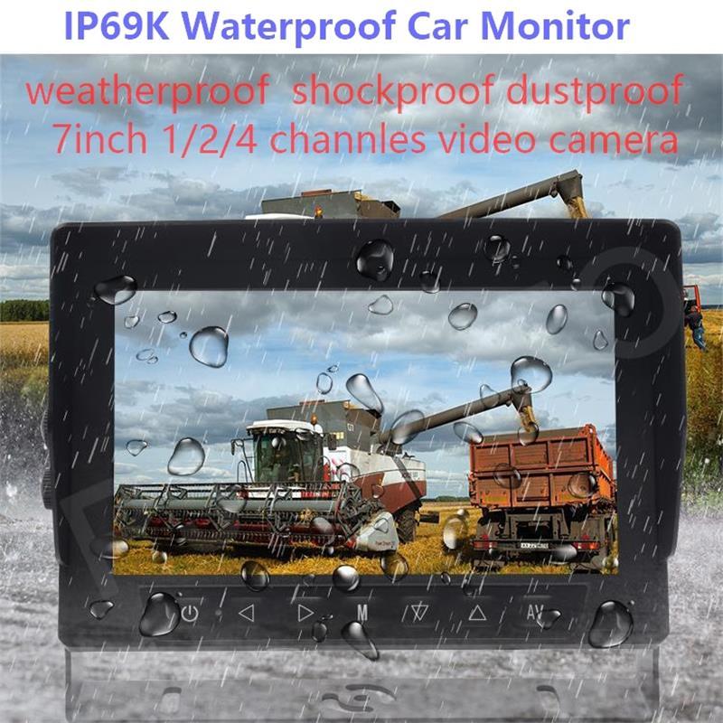 IP69K Car WaterProof Monitor 1/2/4ch